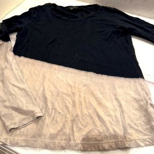Theory two-tone prima cotton top size TP